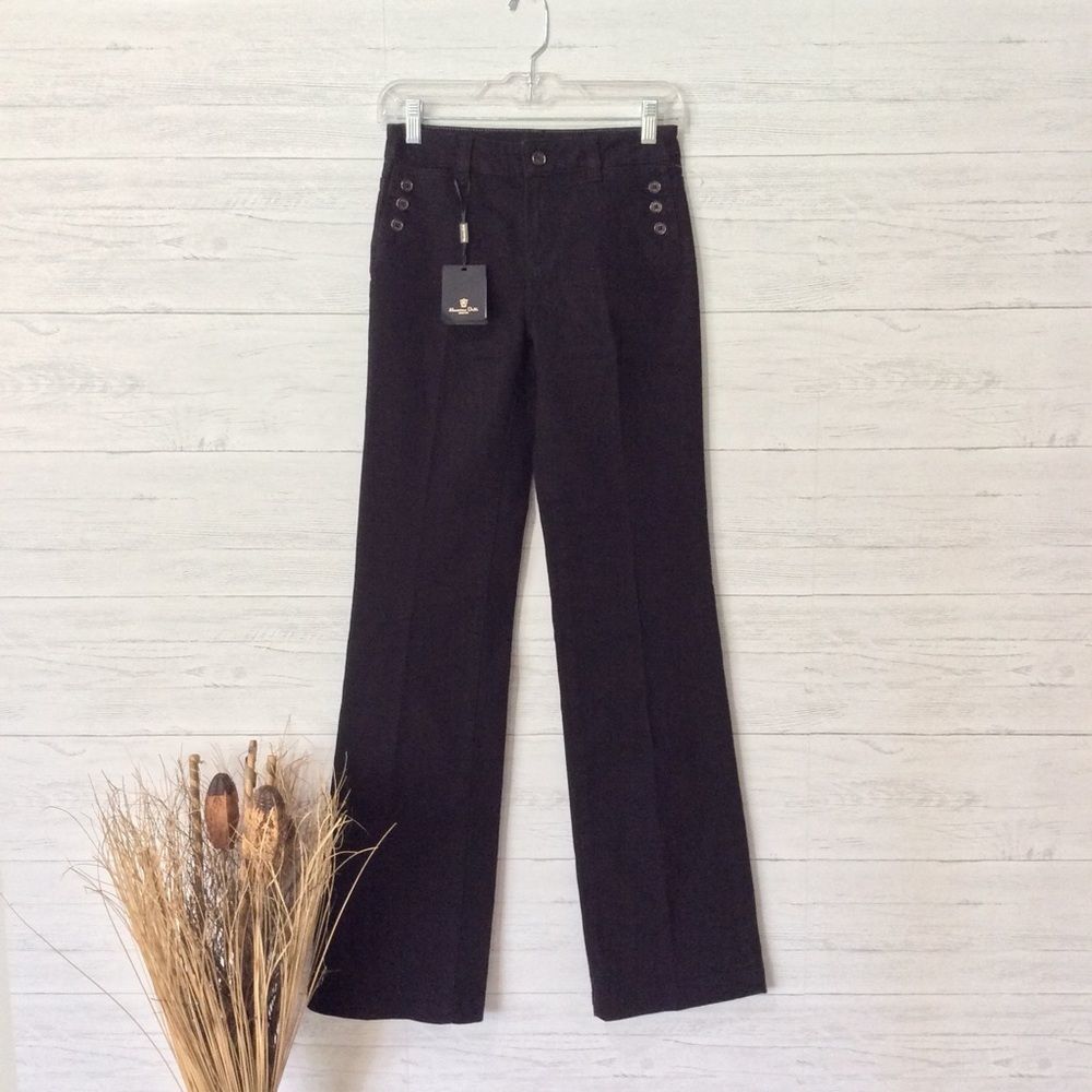 NWT Massimo Dutti Black Flare Jeans-2 - Picture 2 of 9